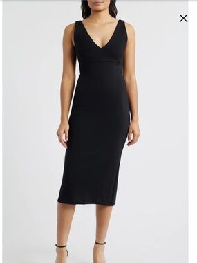 SPANXshape Ponte V-Neck Midi Dress